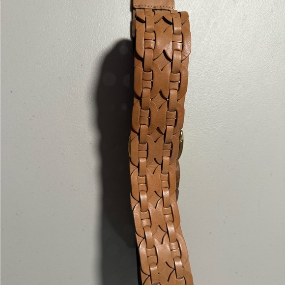 B-Low the Belt Tan Woven Belt with Gold Buckle Size Small/Medium main image 7